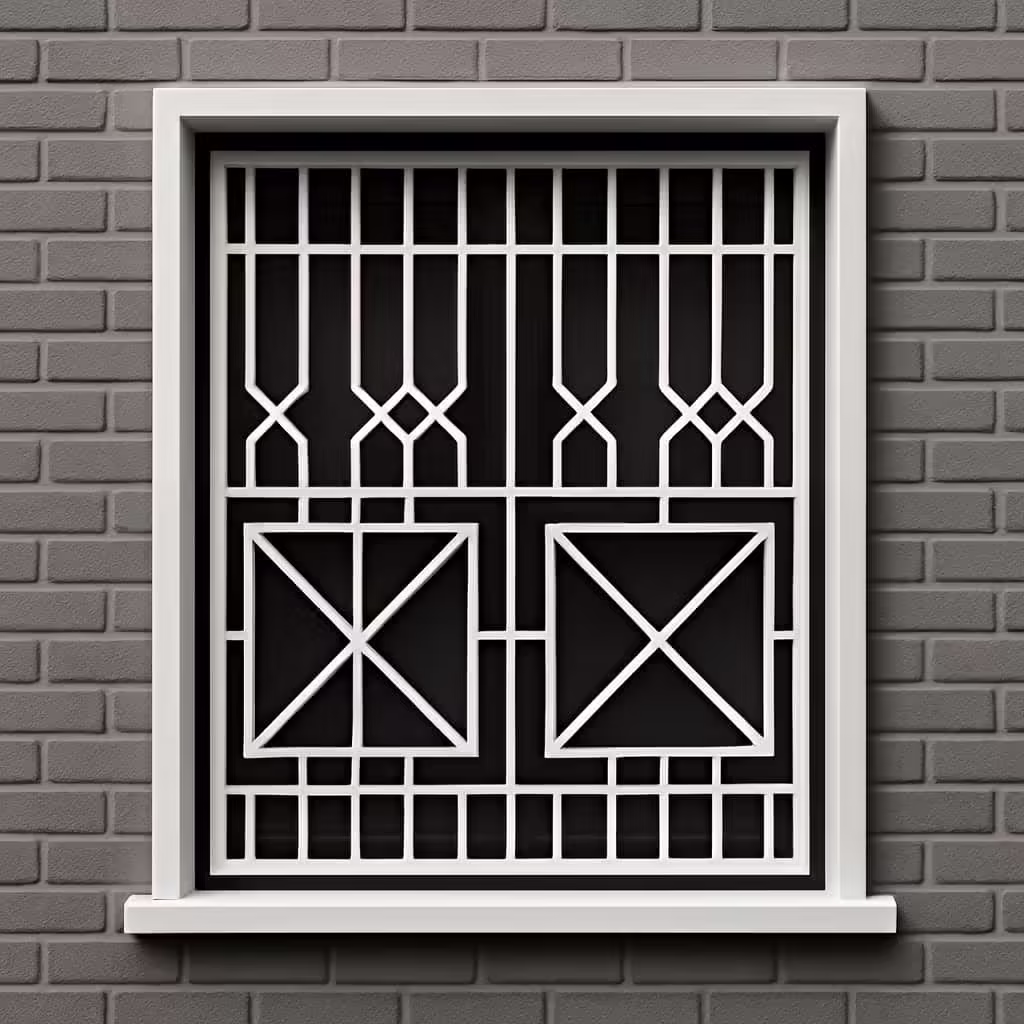 نصب حفاظ پنجره مدل هندسی مدرن در نمای شهری