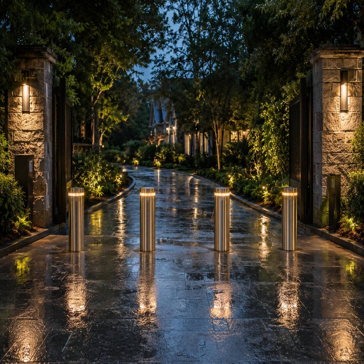 راهبند پارکینگ منازل شخصی با پایه نصب شده محکم راهبند پارکینگ منازل شخصی با پایه نصب شده محکم