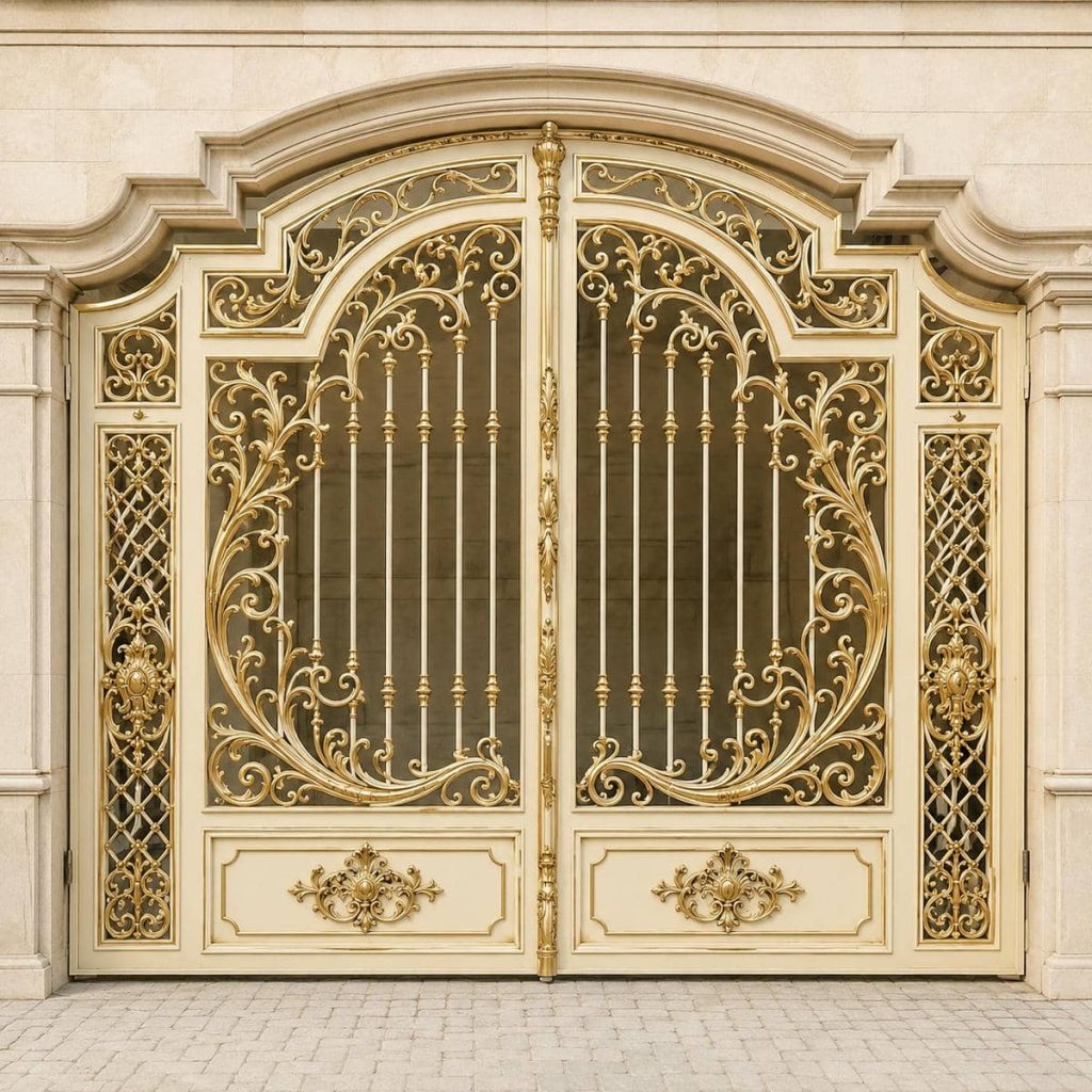 نصب درب پارکینگ دو لنگه عریض با لولای تقویت‌شده