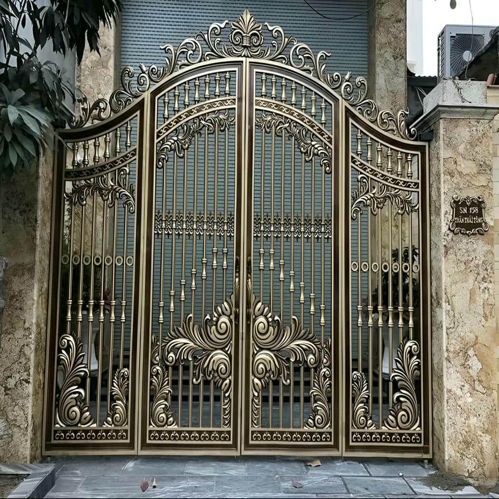نصب درب پارکینگ ویلایی دو لنگه با لولای تقویت‌شده