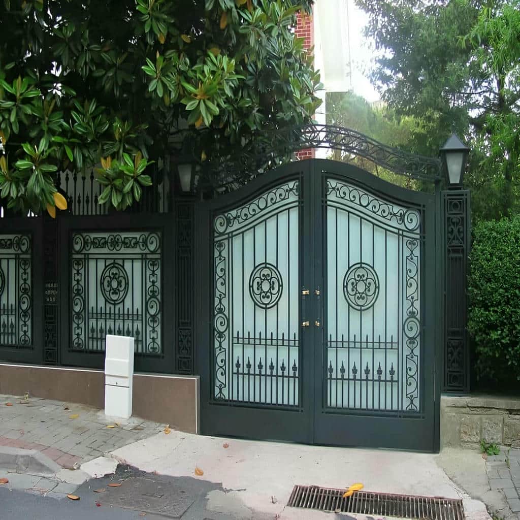 درب ویلایی طرح چوب فلزی مناسب پروژه ورودی ویلا
