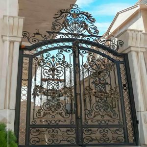 9 مدل درب فلزی باغ دو لنگه