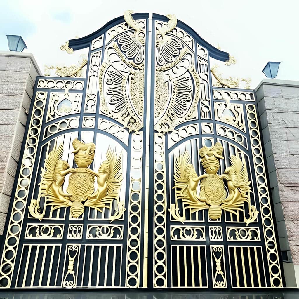 نصب درب فلزی ریلی باغ با چرخ مناسب