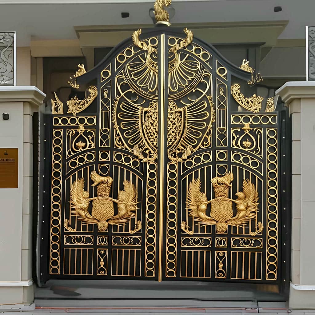 درب ویلایی فلزی کلاسیک برای ورودی باغ