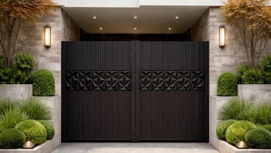 14 مدل درب حیاط فرفورژه نمای رومی