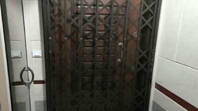 حفاظ ضربدری آکاردئونی ریل مقاوم ورودی