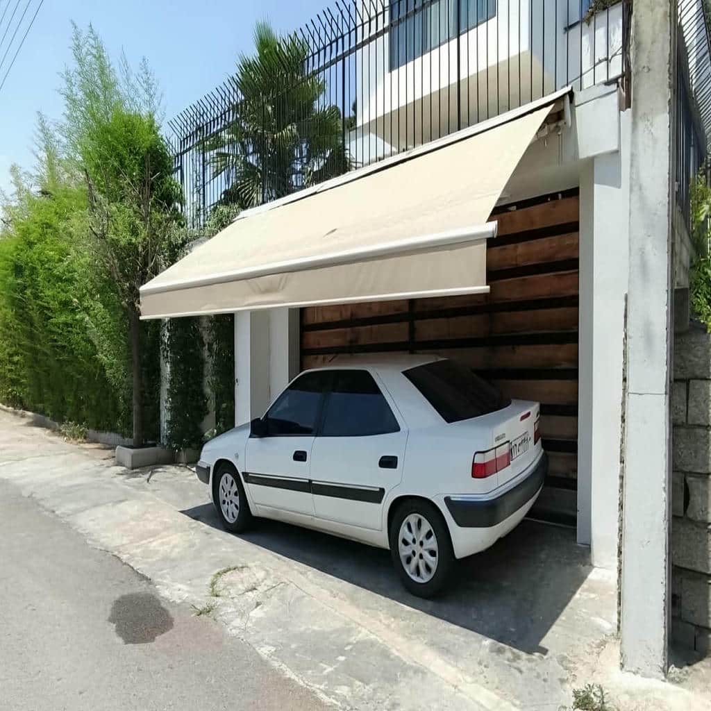 سایبان حیاط برقی مناسب فضای ورودی