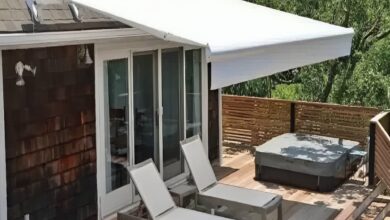 سایبان حیاط بازویی برای ورودی ساختمان