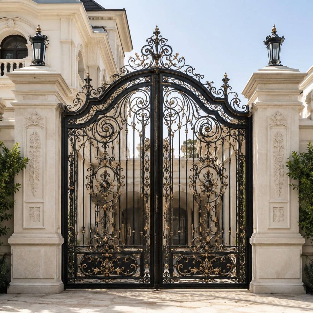 درب فرفورژه فلزی با طراحی امنیتی ورودی