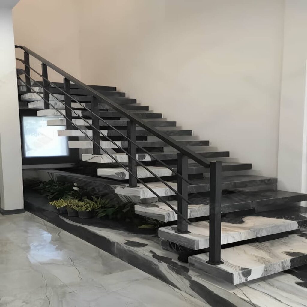 نرده فلزی راه پله مدل کلاسیک