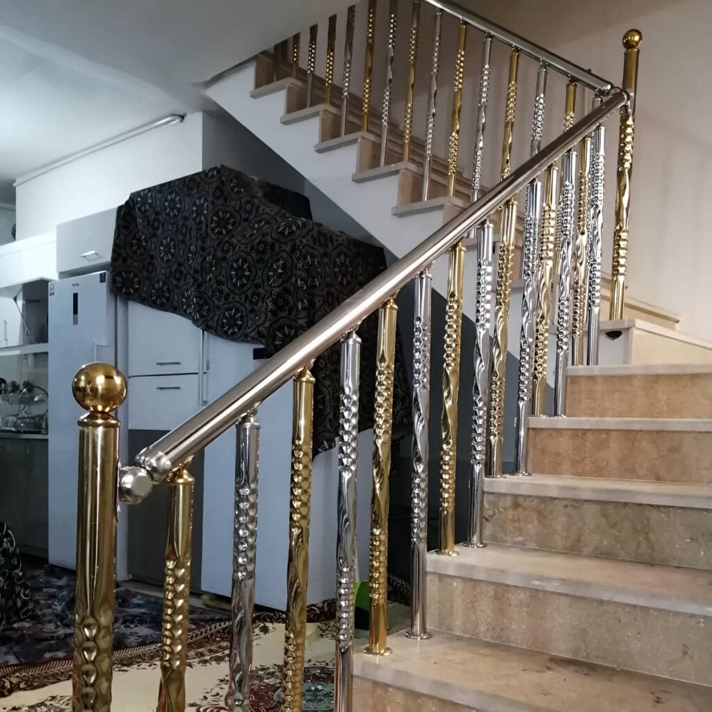 نرده استیل راه پله ورودی ساختمان