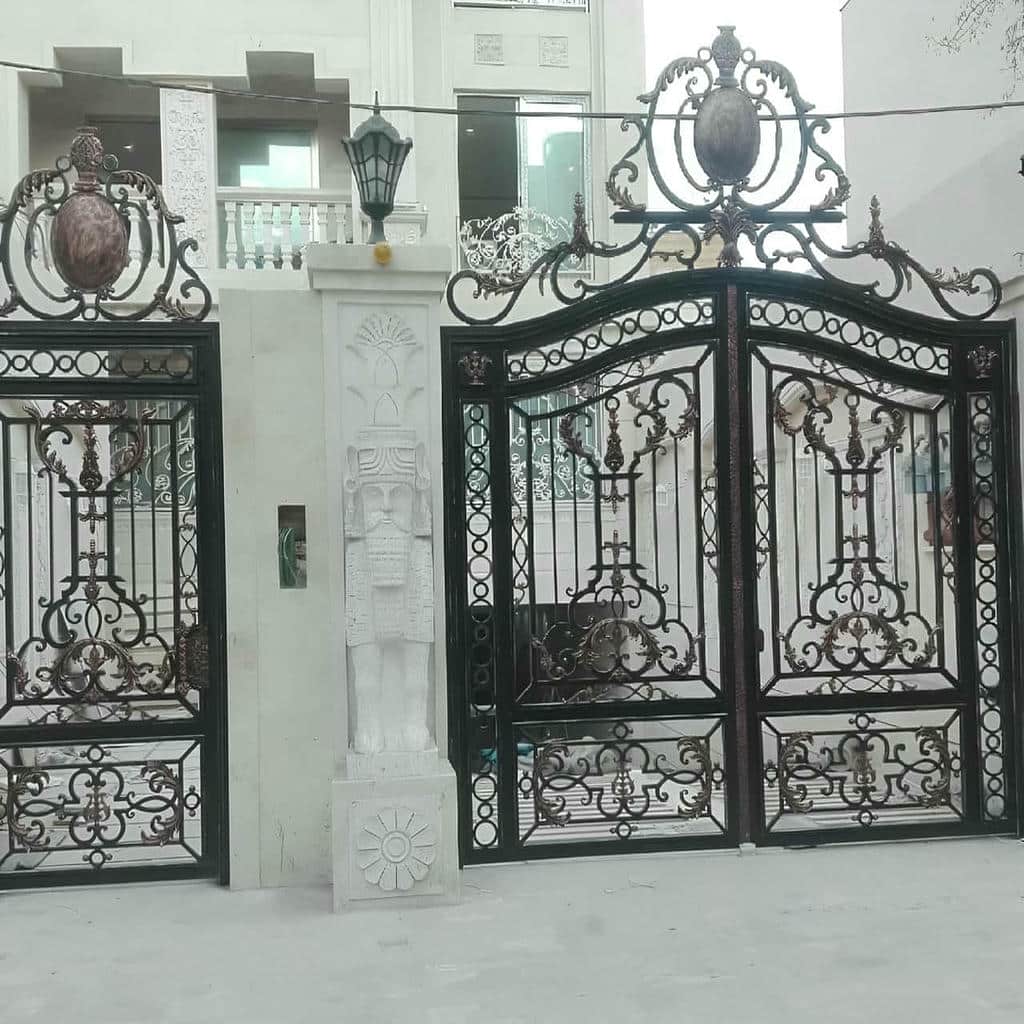 درب حیاط فلزی یزد نمای ورودی ویلایی