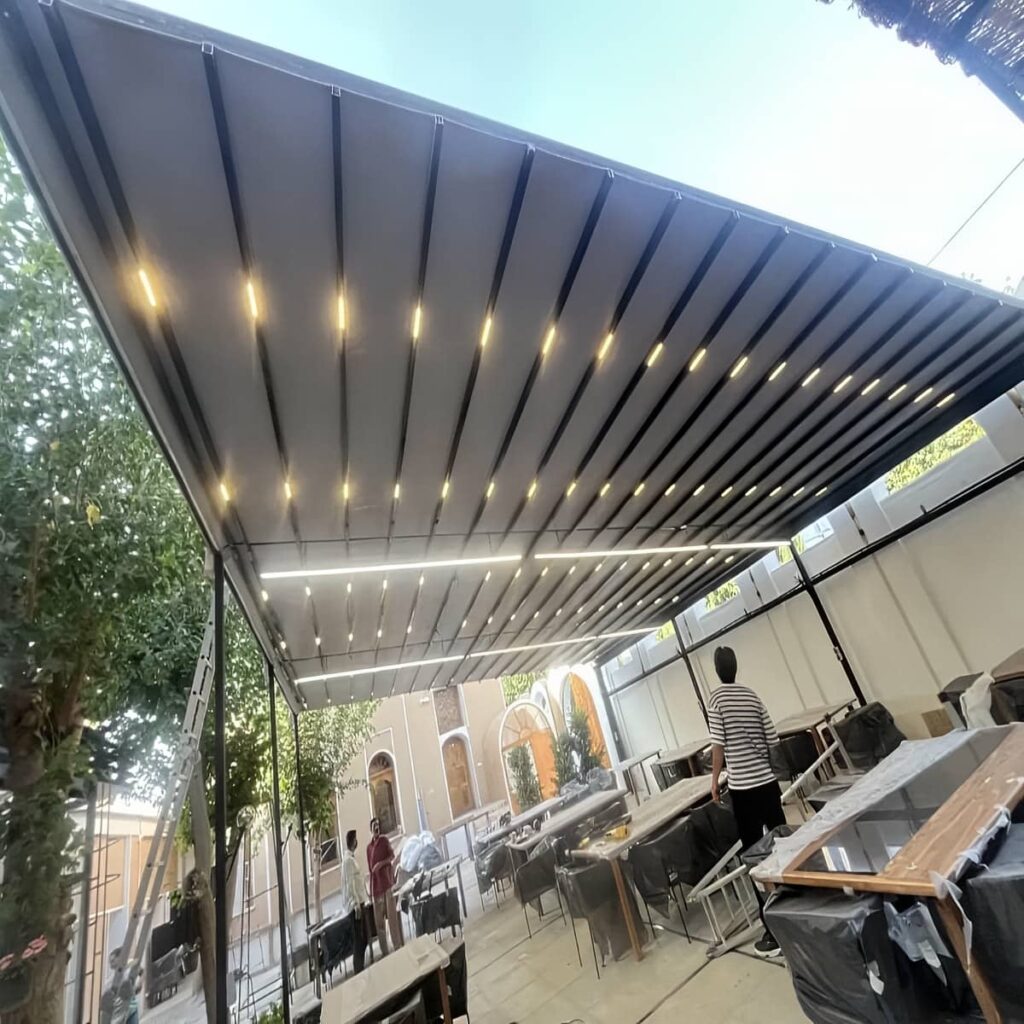 سایبان برقی اتوماتیک کرج برای ورودی ساختمان