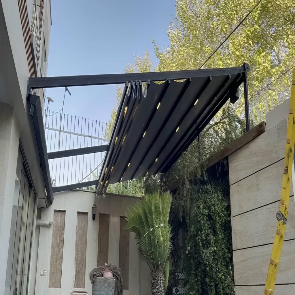 سایبان برقی مشهد بازویی سفید فضای باز