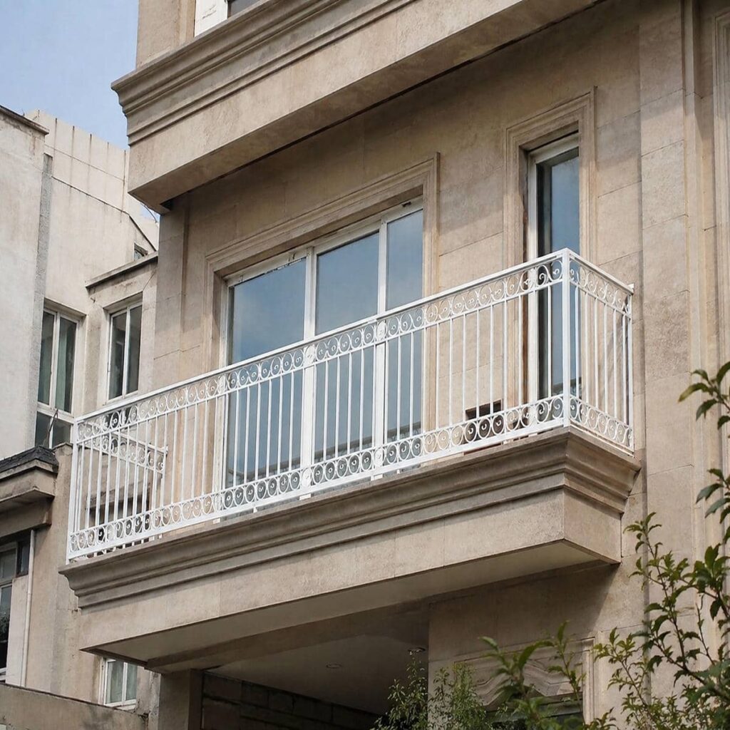 مدل فلزی نرده بالکن برای ساختمان مسکونی استان گیلان
