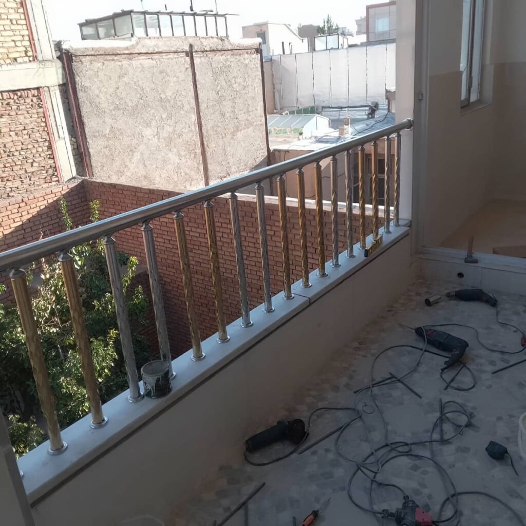 نرده تراس استیل پروژه مسکونی کردستان