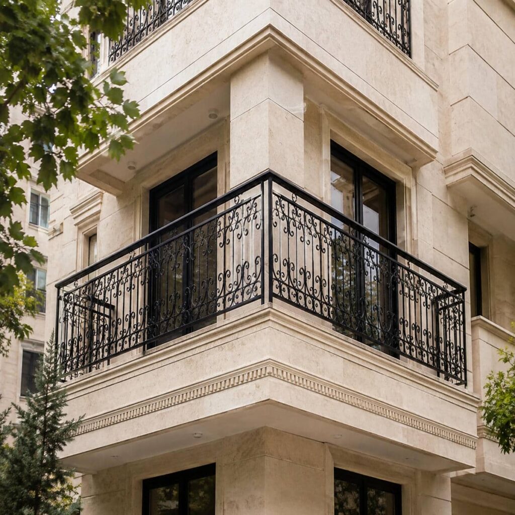 نرده تراس مینیمال فلزی