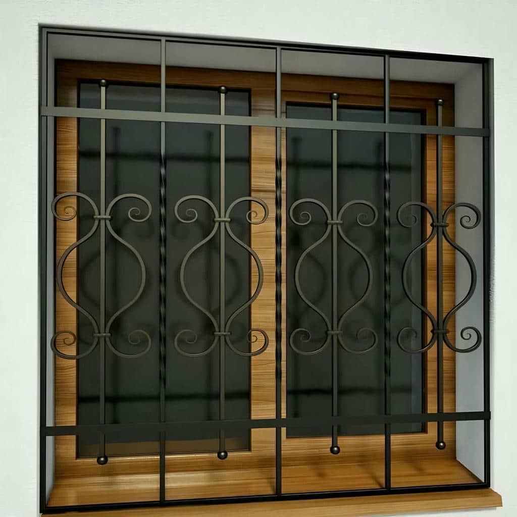 گارد پنجره فلزی با پوشش رنگ