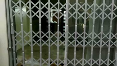 درب آکاردئونی بیرجند مدل فلزی ورودی ساختمان