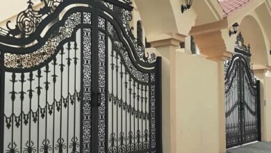 درب حیاط فلزی در استان خراسان شمالی با نمای مدرن