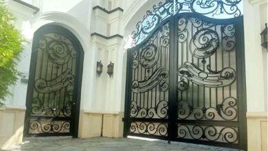 درب حیاط فلزی همدان با طراحی ورودی مدرن