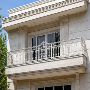 نرده بالکن فلزی یزد با طراحی هماهنگ نما