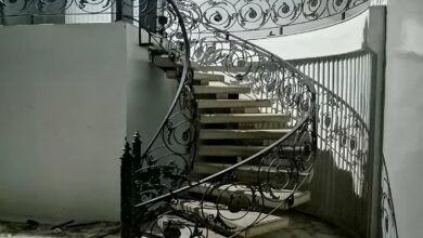 نرده راه پله فلزی خرم آباد با طراحی مدرن